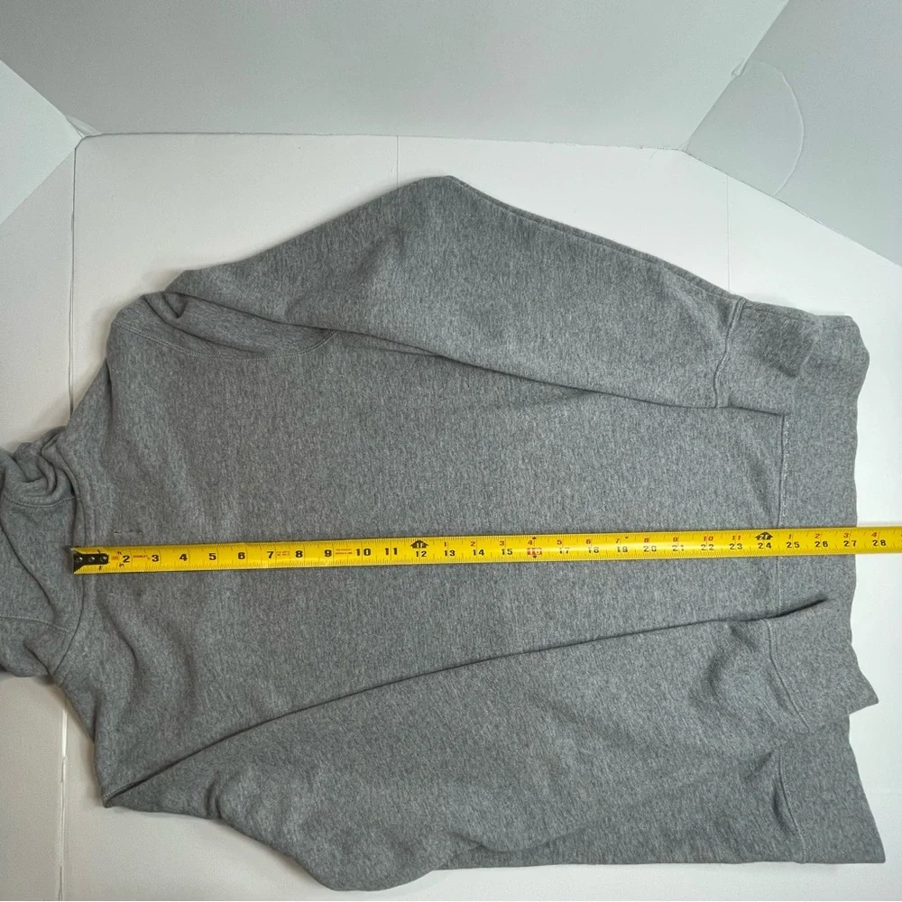 AIR JORDAN Men's Gray Hooded Sweatshirt Black Front Pocket Size Medium